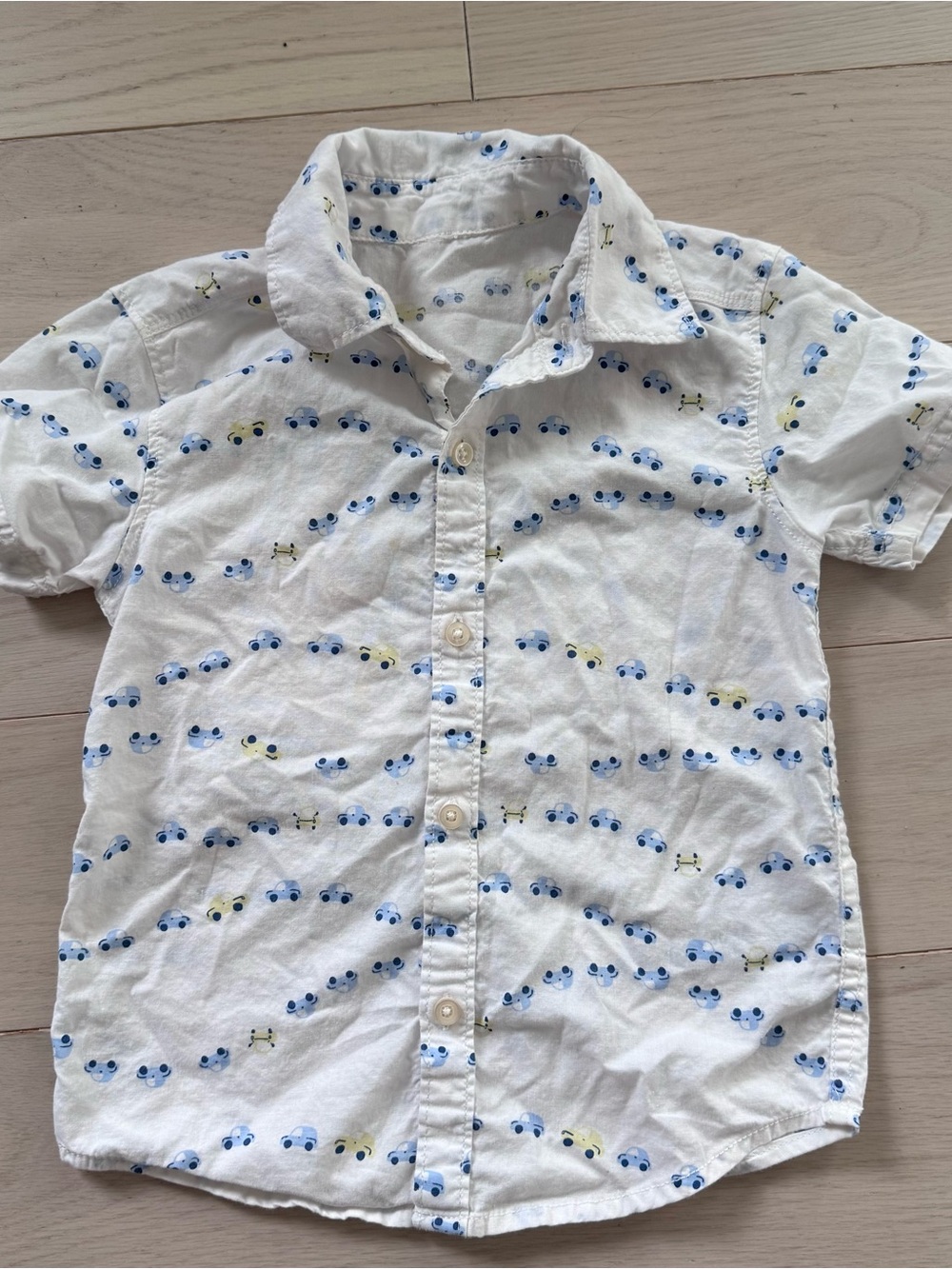 Carters White Short-Sleeve Button-Down Shirt 3T